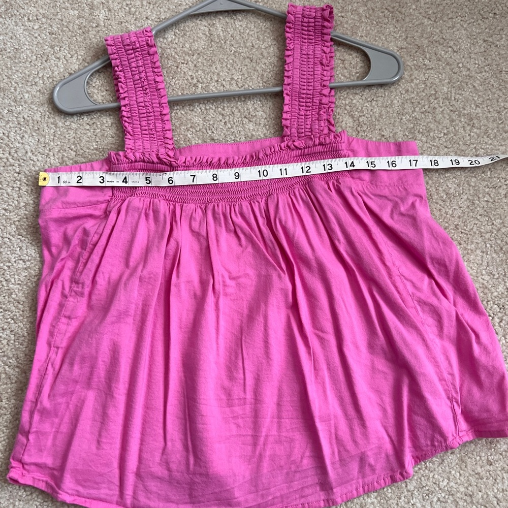 a.n.a Smocked Tank Top Sleeveless Casual Pink Blouse Square Neck Size M - Picture 6 of 7